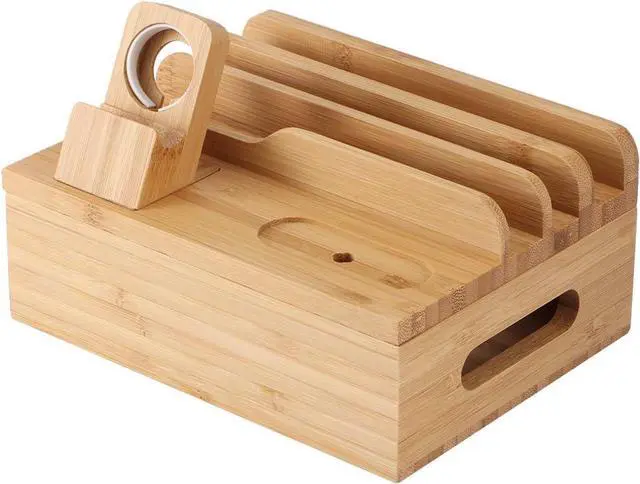 Alt view image 4 of 7 - Hilitand Phone Rack, Desktop Docking Station Organizer Mobile Phone Watch Rack Holder for Home Office Use, Desk