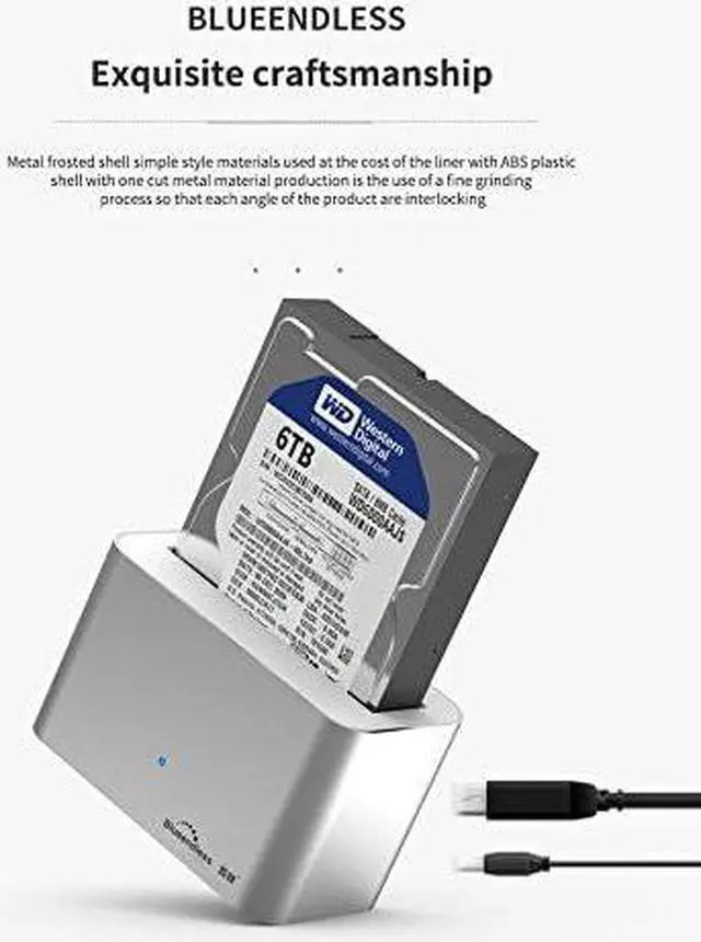 Alt view image 7 of 7 - SATA USB3.0 2.5''3.5'' HDD Docking Station External Storage Enclosure Hard Disk Case HDD Dock for 3TB Full Aluminum