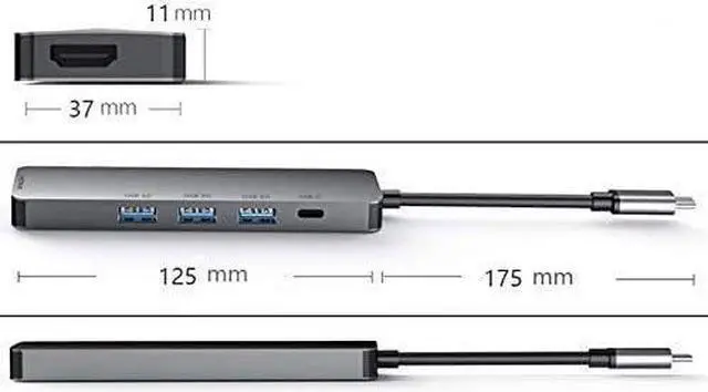 Alt view image 2 of 6 - USB Type C Charging Dock Type-C USB Hub Five-in-One USB-C to HDMI HD 4K 30Hz Expander PD Fast Charge USB3.0 Docking Station
