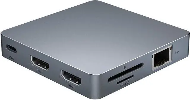 Main image of USB C Adapter Docking Station USB C HUB Type-C 11-in-1 with Dual 4K Gigabit Ethernet Ports for and USB C Laptops Phone