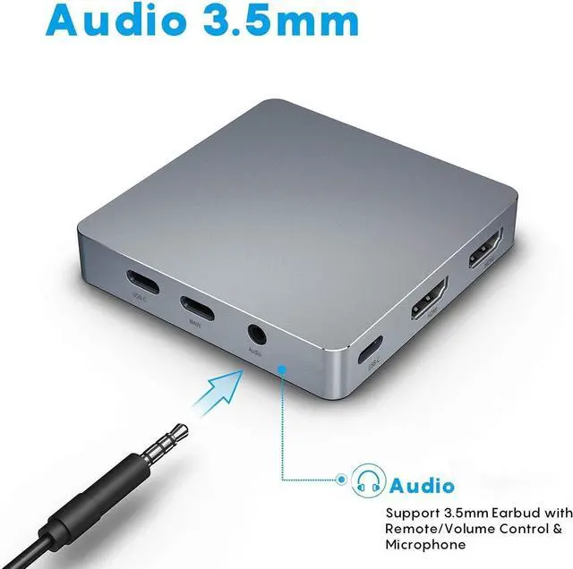 Alt view image 7 of 7 - USB C Adapter Docking Station USB C HUB Type-C 11-in-1 with Dual 4K Gigabit Ethernet Ports for and USB C Laptops Phone