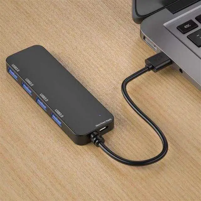 Alt view image 2 of 6 - CRFYJ HUB USB 3.0 4 Ports USB 2.0 Docking Station External Splitter with Micro USB Charging Port with Type-C Converter for Laptop