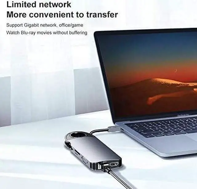 Alt view image 4 of 7 - USB C Adapter Docking Station USB C Hub Type-C Ten-in-One Converter Multifunctional USB Hub for Other USBC Laptop