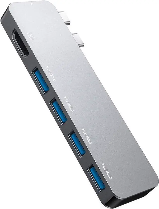 Alt view image 6 of 6 - CRFYJ USB Docking Station 6 in 1 4K HDMI Output Adapter Type C Dual Hub 4USB +HDMI+PD Ports Hub Adapter for Laptop D30