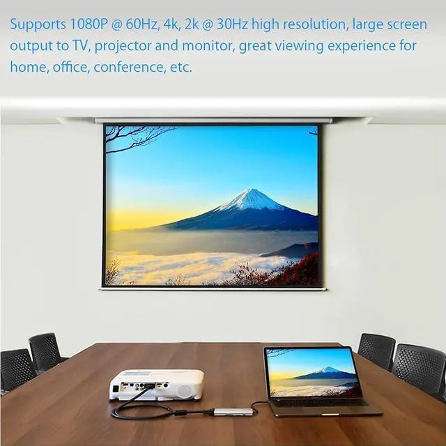 Alt view image 5 of 7 - USB C Hub, Takya USB C HDMI Adapter 7 in 1 Type C Hub with 4K USB C to HDMI, 3 USB 3.0 Ports, SD TF Card Reader, USB-C Charging Port Compatible for MacBook, iMac, Surface, Chromebook, Galaxy, XPS etc