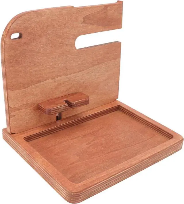 Alt view image 3 of 7 - Ozgkee Wooden Phone Docking Station, Transparent Texture, Multifunctional Wallet, Key Glasses Organiser, Wooden Phone Holder (Light Colour)