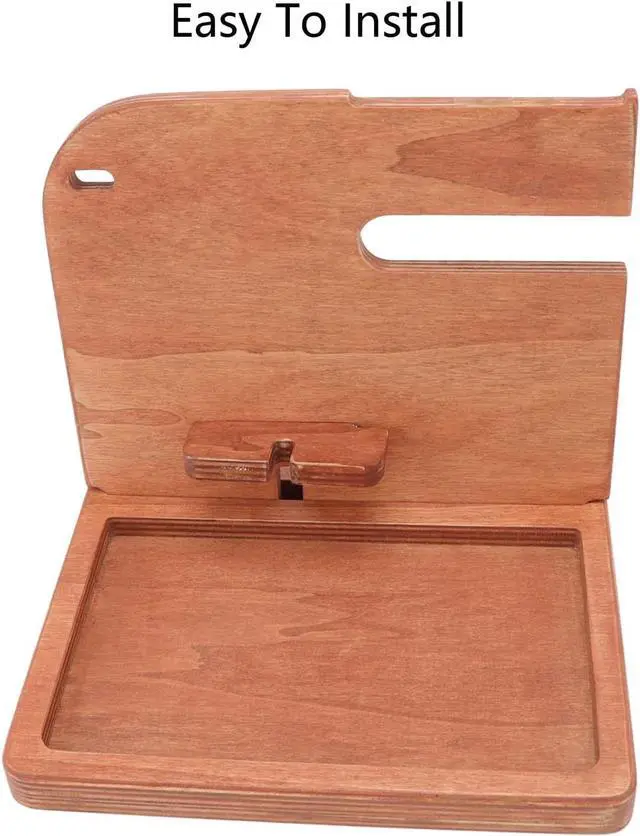 Alt view image 7 of 7 - Ozgkee Wooden Phone Docking Station, Transparent Texture, Multifunctional Wallet, Key Glasses Organiser, Wooden Phone Holder (Light Colour)