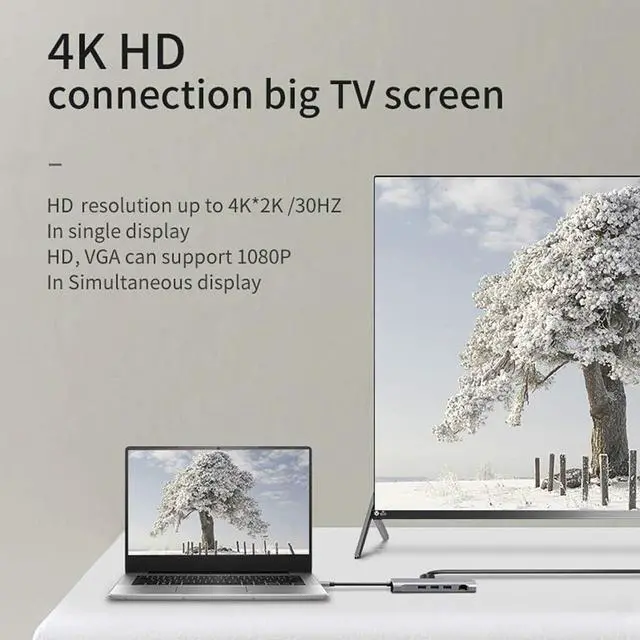 Alt view image 3 of 7 - USB C Hub Docking Station with 4K HDMI USB 3.0 Port USB-C and SD/TF Card Slot PD Charging USB C Hub Multiport Adapter Compatible with MacBook Pro/Air Thunderbolt 3