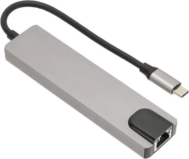 Alt view image 7 of 7 - USB C Hub, 6 in 1 Type C to HDTV Multiport Adapter with Ethernet, 4K HDMI, 87W PD & 2 USB 2.0 Ports, 5Gbps High Speed USB C Docking Station for USB C Laptops and Other Type C Devices