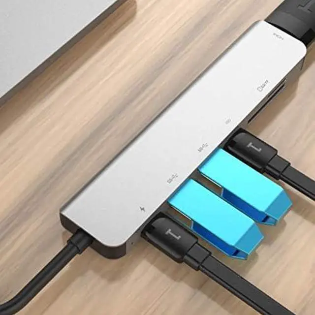 Alt view image 3 of 6 - USB C Adapter 7 in 1 USB-C HUB Type-C Docking Station 4K HDMI//TF PD Charge Hub Card Reader Multiport for MacBook