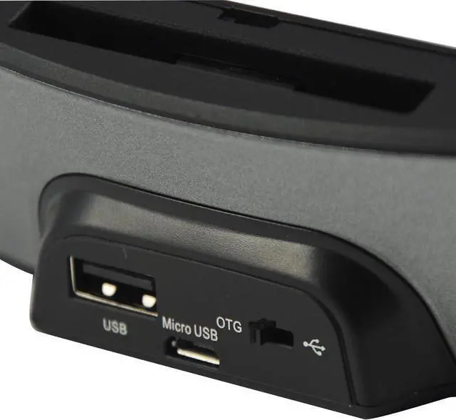 Alt view image 6 of 7 - 2 X First2savvv silver USB Data Sync Charger Charge Charging Cradle + Spare Battery Charger + OTG card reader Dock Docking Station For LG G PRO 2- Case Compatible