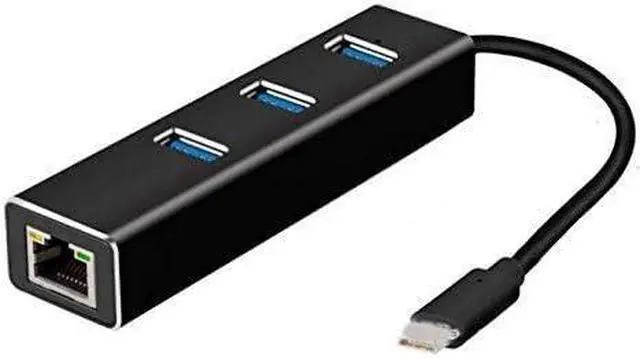 Alt view image 3 of 6 - Type-C Docking Station USB 3.0 HUB Gigabit Network Card with 3 Ports HUB Hub USB to Rj45 Wired Network Card, USB 3.0 Hub with USB C