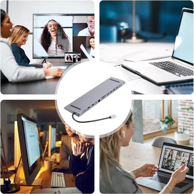 Alt view image 3 of 7 - Type C Adapter for Laptop, 12 in 1 Docking Station for Laptop, 5.0 Gbps HD Port Expander Computer Accessories Docking Station for Laptop Plug and for Laptops Pochy