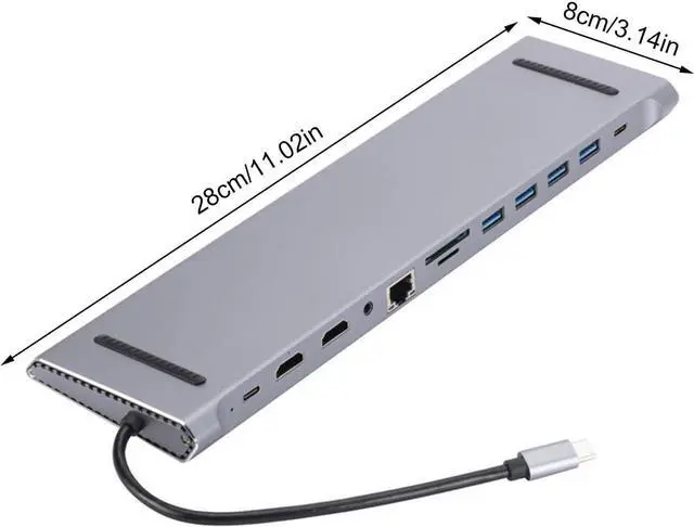 Alt view image 4 of 7 - Type C Adapter for Laptop, 12 in 1 Docking Station for Laptop, 5.0 Gbps HD Port Expander Computer Accessories Docking Station for Laptop Plug and for Laptops Pochy