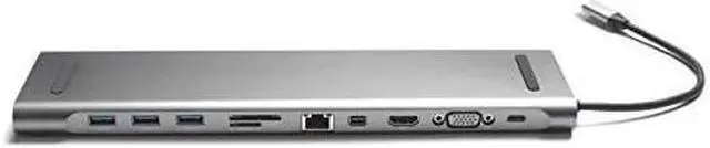 Alt view image 2 of 7 - USB-C HUB,11 in 1 60W 3 USB 3.0 Ports HUB Docking Station for MacBook Laptop, with USB-C/Type-C Charging Port&3.5mm Aux&SD/MMC Interface&TF/Micro SD Interface&VGA&HDMI&Mini DP&Gigabit Ethernet Por