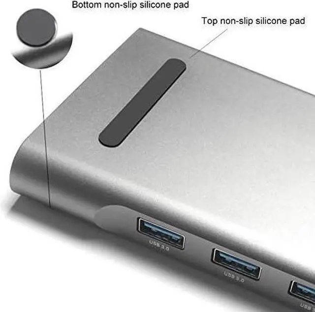 Alt view image 5 of 7 - USB-C HUB,11 in 1 60W 3 USB 3.0 Ports HUB Docking Station for MacBook Laptop, with USB-C/Type-C Charging Port&3.5mm Aux&SD/MMC Interface&TF/Micro SD Interface&VGA&HDMI&Mini DP&Gigabit Ethernet Por