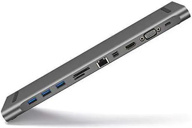 Main image of USB-C HUB,11 in 1 60W 3 USB 3.0 Ports HUB Docking Station for MacBook Laptop, with USB-C/Type-C Charging Port&3.5mm Aux&SD/MMC Interface&TF/Micro SD Interface&VGA&HDMI&Mini DP&Gigabit Ethernet Por