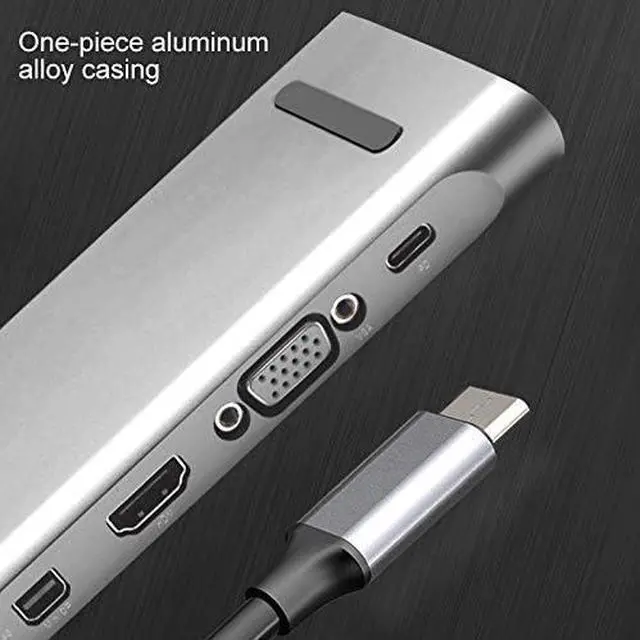 Alt view image 7 of 7 - USB-C HUB,11 in 1 60W 3 USB 3.0 Ports HUB Docking Station for MacBook Laptop, with USB-C/Type-C Charging Port&3.5mm Aux&SD/MMC Interface&TF/Micro SD Interface&VGA&HDMI&Mini DP&Gigabit Ethernet Por