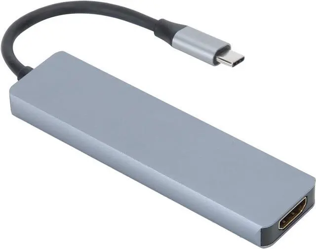 Alt view image 2 of 6 - 6 in 1 Type C Hub Adapter, Docking Station with Output, USB3.0, PD Charging Port, Memory Card Reader, Compact Design for Travel, Compatible with Multiple Devices