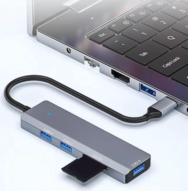 Alt view image 2 of 7 - USB 3.0 Hub, 5Gbps USB Expander Hub Portable Type C Hub for Laptop, PC, Keyborad, Mouse