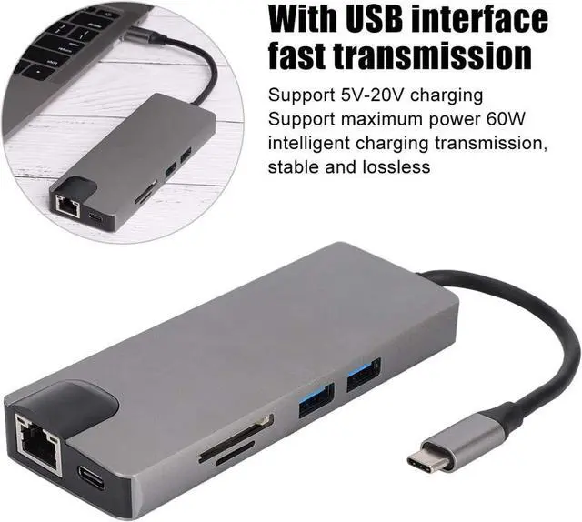 Alt view image 6 of 7 - HDMI Memory Card Reading Card Ethernet Hub for Office for Notebook for Home