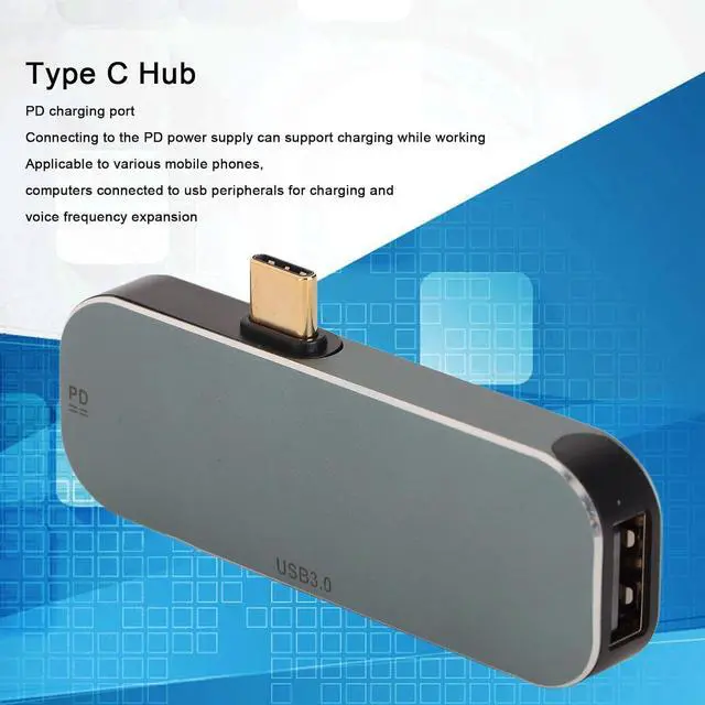Alt view image 3 of 7 - USB C Hub, Aluminum Alloy Material 100W USB C Hub Multiport Adapter Hot Plug Function PD Charging Port for OS X for for Win