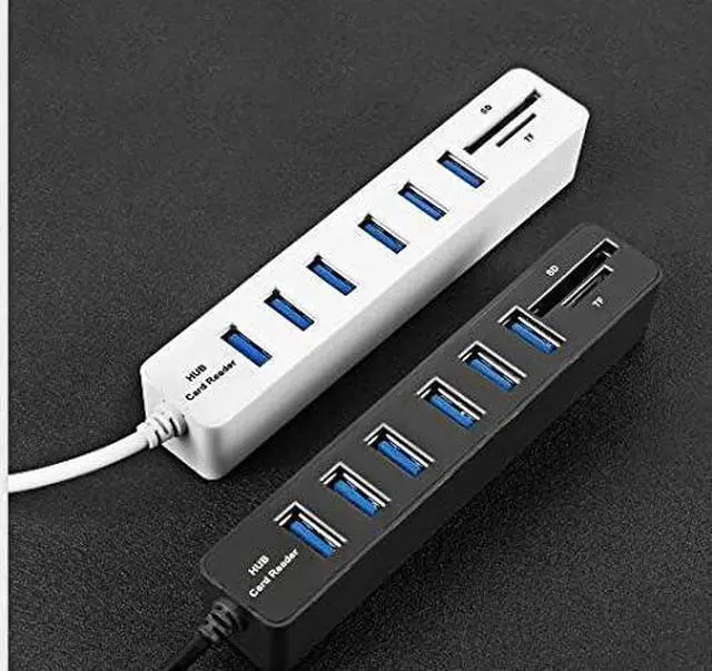 Alt view image 2 of 6 - USB Type C Charging Dock Multi USB 2.0 Hub USB Splitter High Speed 6 Ports with TF SD Card Reader for iMac Pro,Notebook PC and Other Type C Devices (Color : White)