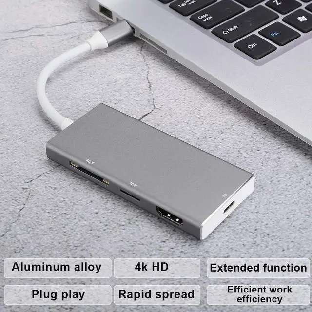 Alt view image 5 of 7 - Multifunctional USB Type-C Adapter Hub, USB 3.0 Port USB Hub, Adapter, for Computer for Phone