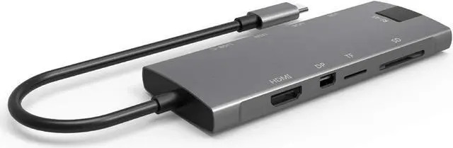 Alt view image 2 of 7 - USB Type C Charging Dock USB-C Hub RJ45+Hdmi+DP+USB3.0 Type C Hub to Gigabit Ethernet Rj45 LAN for Pro Laptop