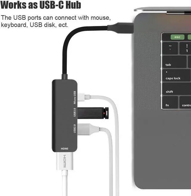 Alt view image 3 of 7 - USB Type C Charging Dock USB C Hub 4 in 1 Multi Port Type-C to 4K Hdmi Port, USB 3.0 and USB 2.0, Pd Charging Port Compatible with Mackbook Pro, Matebook and Mate10