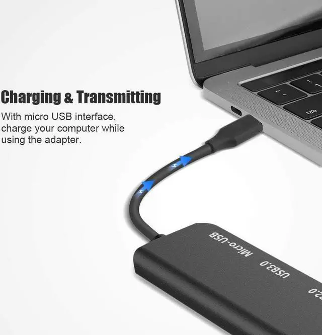Alt view image 5 of 7 - USB Type C Charging Dock USB C Hub 4 in 1 Multi Port Type-C to 4K Hdmi Port, USB 3.0 and USB 2.0, Pd Charging Port Compatible with Mackbook Pro, Matebook and Mate10