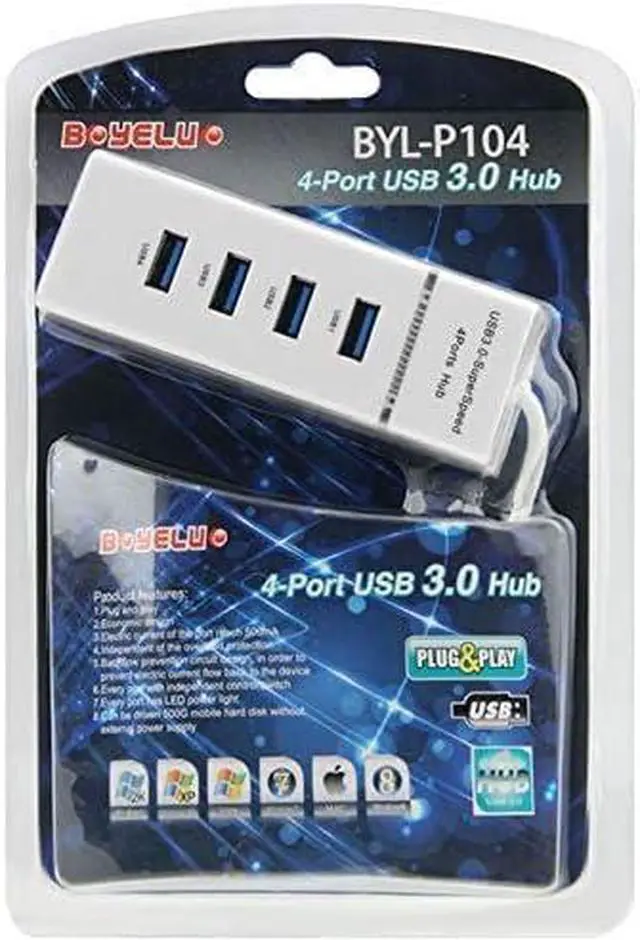 Alt view image 4 of 5 - USB Type C Charging Dock 4 Ports USB 3.0 Hub Splitter with LED, Super Speed 5Gbps, BYL-P104 for iMac Pro,Notebook PC and Other Type C Devices (Color : White)