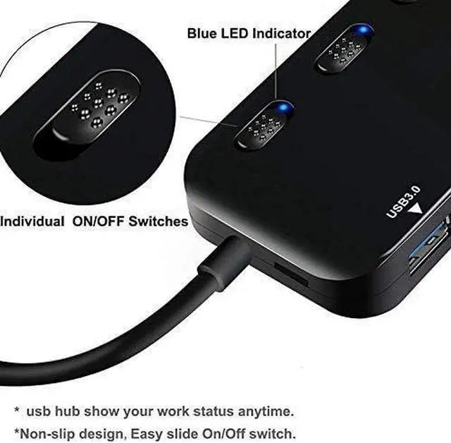 Alt view image 3 of 6 - USB Type C Charging Dock Ultra Speed USB3.0 4 Port Hub with Switch for iMac Pro,Notebook PC and Other Type C Devices