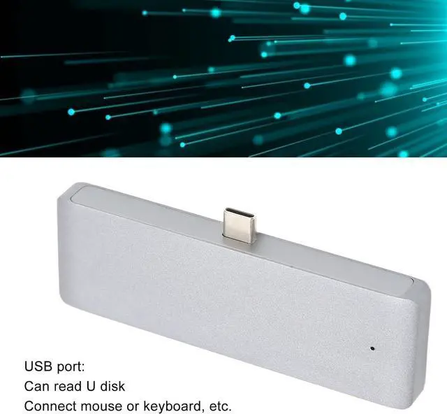 Alt view image 4 of 7 - USB C Hub, 3.5mm USB PD HD 4K Type C Hub Adapter PD Interface Multifunctional USB C Hub Adapter for S9 Plus S9 Note 9 Note 8 Grey