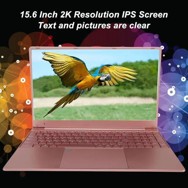 Alt view image 5 of 7 - 15.6 Inch Laptop, 2K IPS 1080P Laptop with Fingerprint Readerm Quad Core 2.9GHz CPU 12GB RAM 512GB ROM 7000mAh Battery for Win 10, Rose Gold (12+512G US Plug)