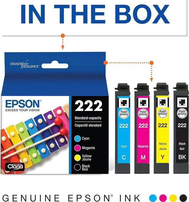Alt view image 3 of 6 - Epson T222 Black and Colour Combo Ink Cartridges, Standard Capacity & T222 Black Ink Cartridge, Standard Capacity