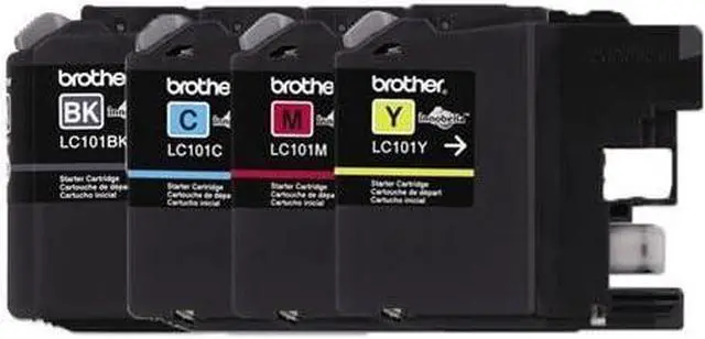 Alt view image 2 of 2 - Genuine Brother LC101 (LC-101) Color (Bk/C/M/Y) Ink Cartridge 4-Pack (Include...