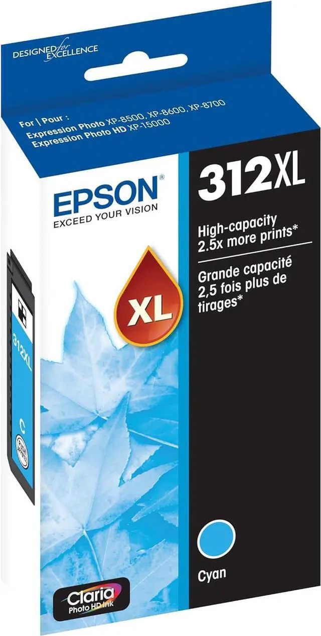 Alt view image 2 of 5 - Epson T312XL220 Claria Photo HD Cyan High Capacity Cartridge Ink