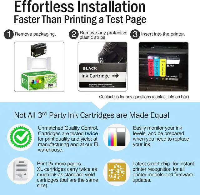 Alt view image 5 of 7 - Limeink Compatible Ink Cartridges Replacement  952xl Ink Cartridges Combo Pack  952 Ink Cartridges Combo Pack  Ink 952 XL Black and Color 952XL for 8710 Printer 952 (4pk)
