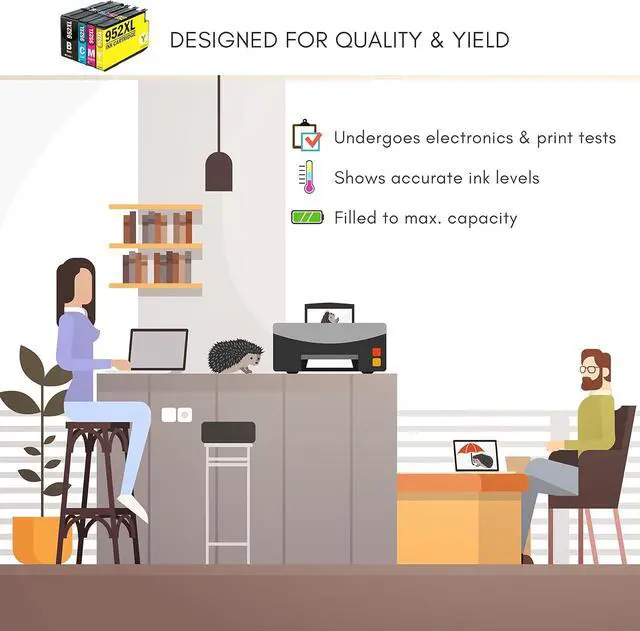 Alt view image 7 of 7 - Limeink Compatible Ink Cartridges Replacement  952xl Ink Cartridges Combo Pack  952 Ink Cartridges Combo Pack  Ink 952 XL Black and Color 952XL for 8710 Printer 952 (4pk)