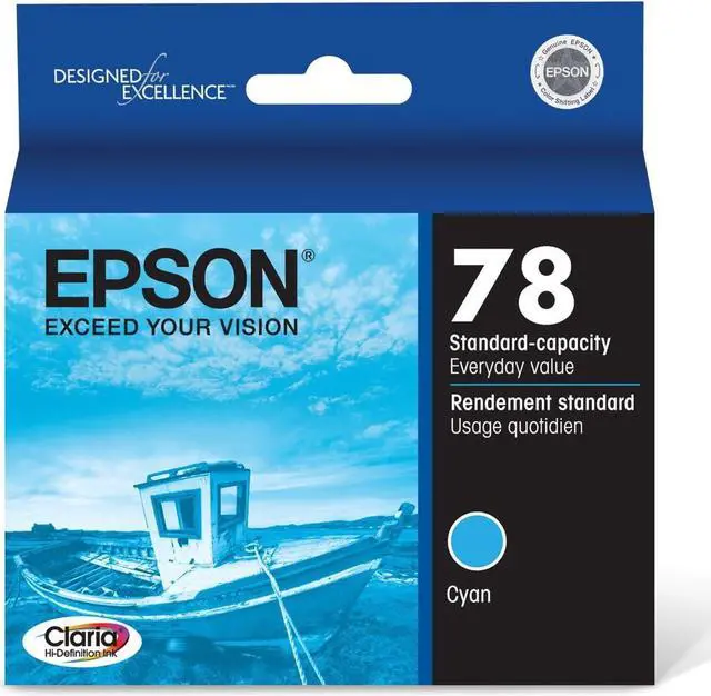 Main image of Epson T078220-S T078 Clarian Cyan Ink Cartridge, Standard Capacity with Sensormatic Sensor