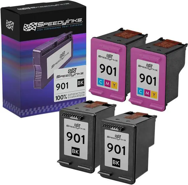 Main image of Speedy Inks Remanufactured Ink Cartridges Replacement  901 Ink to use with HP OfficeJet 4500 J4680 J4580 J4680c J4550 J4540 G510a J4524 G510g G510n G510b Printer (2 Black and 2 Color, 4-Pack)