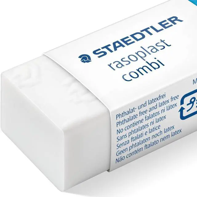 Alt view image 3 of 7 - STAEDTLER Rasolplast Combi White and Blue Dual Duty Eraser, Box of 30, 526 BT30