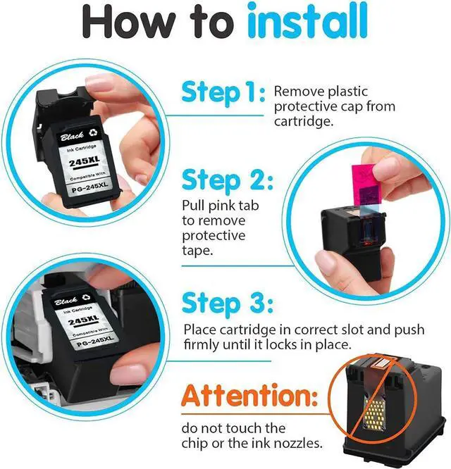 Alt view image 5 of 6 - greencycle Remanufactured PG245XL CL246XL 245XL 246XL Ink Cartridge Compatible for Canon Pixma MX490 MG2522 MG2525 MG2922 MG2924 MG3022 MG3029 TS3120 TS3122 TS202 Printer (1 Black, 1 Tri-Color)