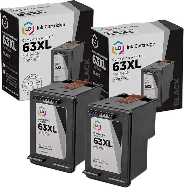 Main image of Copy of Remanufactured Replacements  F6U64AN / 63XL Set of 2 High Yield Black Ink Cartridges
