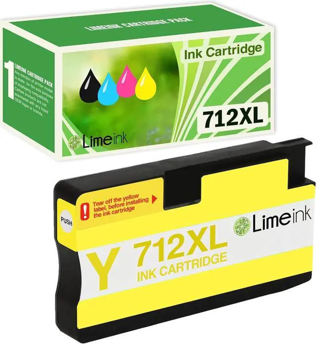 Main image of Limeink Compatible Ink Cartridges Replacement  712 Ink Cartridges 712XL Ink  for DesignJet T650 T630 T230 T210 Studio Plotter Printers (1 Yellow)