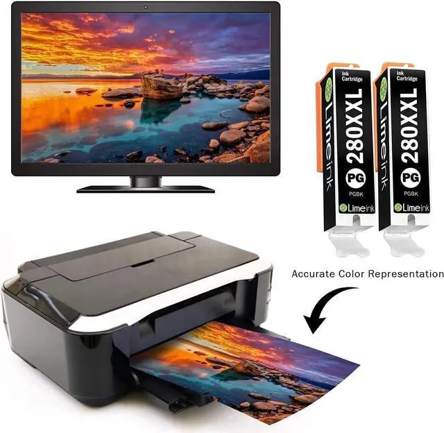 Alt view image 4 of 6 - Limeink Compatible Ink Cartridge Replacement for PGI-280XXL CLI-281XXL 280 XXL 281XXL for Canon Pixma tr8520 ts9120 ts8220 ts6120 ts6220 ts6320 tr8500 tr7520 ts8120 ts8320 ts9100 Printers (2 Black)