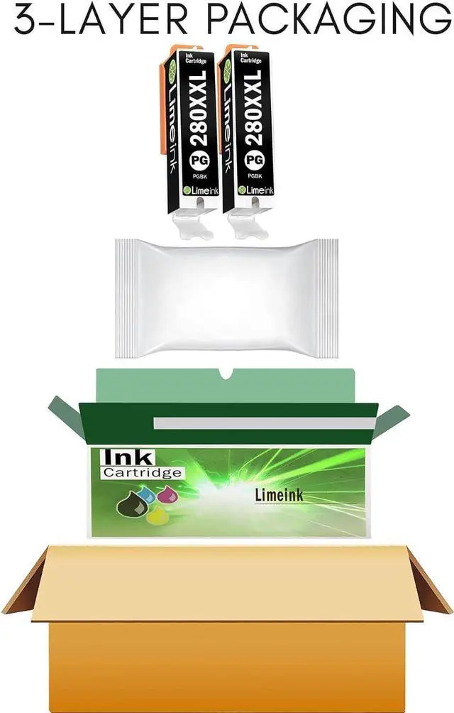 Alt view image 5 of 6 - Limeink Compatible Ink Cartridge Replacement for PGI-280XXL CLI-281XXL 280 XXL 281XXL for Canon Pixma tr8520 ts9120 ts8220 ts6120 ts6220 ts6320 tr8500 tr7520 ts8120 ts8320 ts9100 Printers (2 Black)
