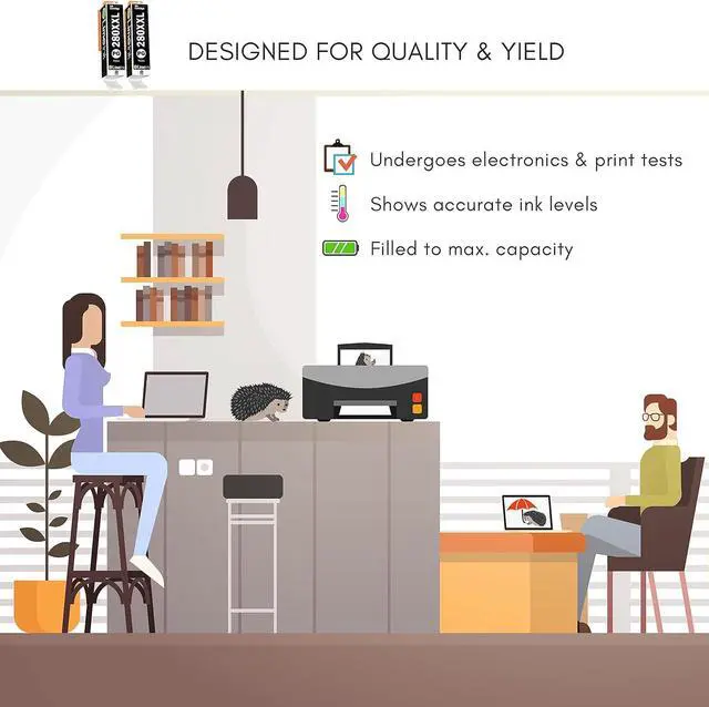 Alt view image 6 of 6 - Limeink Compatible Ink Cartridge Replacement for PGI-280XXL CLI-281XXL 280 XXL 281XXL for Canon Pixma tr8520 ts9120 ts8220 ts6120 ts6220 ts6320 tr8500 tr7520 ts8120 ts8320 ts9100 Printers (2 Black)