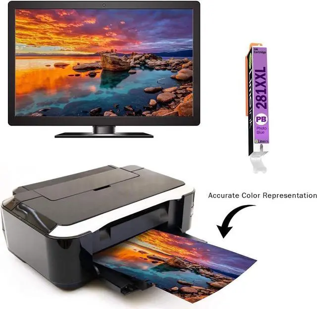 Alt view image 4 of 6 - Limeink Compatible Ink Replacement for Canon CLI-281XXL CLI 281 XXL High Yield Ink Cartridges Replacements for Canon Pixma TR7520 TR8520 TS6120 TS8120 TS9120 (1 Photo Blue)